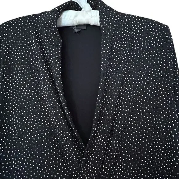 J. JILL Wearever Women’s Black White Polka Dot Faux Wrap Jersey Dress Size PL - Picture 4 of 12